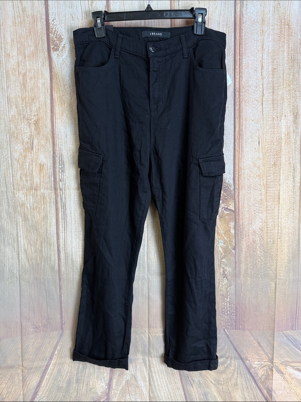 NWT J Brand Black LARA Relaxed Drop Rise Cargo Pant Size 27